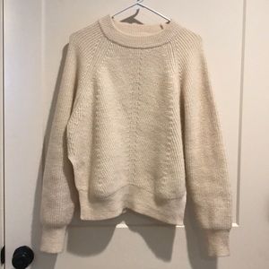 Ivory pullover sweater balloon sleeve